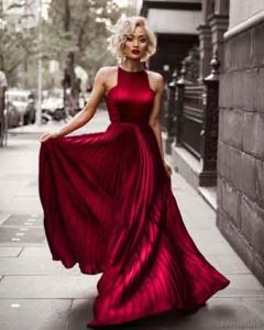 pretty-woman-glossy-silk-dress